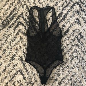 Nasty Gal black fishnet bodysuit size L